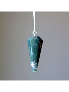 Moss Agate Pendulum Swing of Things Stone Crystal Dowsing Divination Healing Too